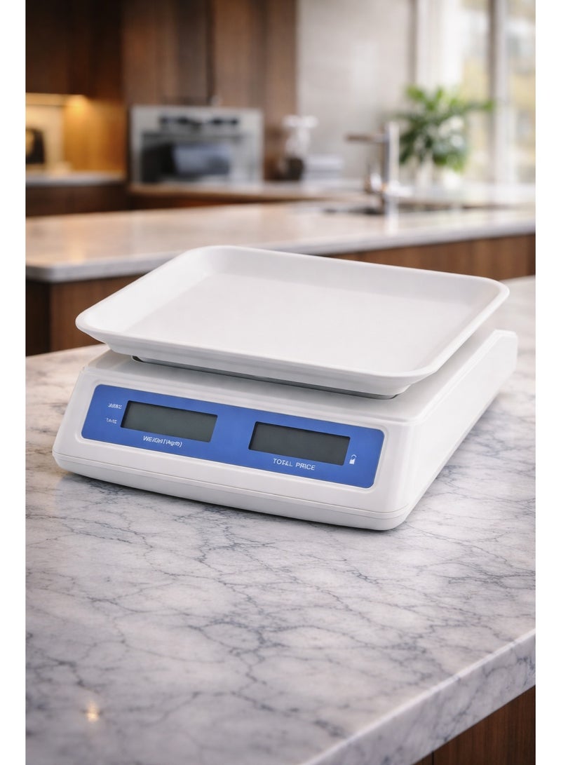 Commercial digital electronic scale for automatic counting - 30 kg capacity, 1 gram accuracy - dual LCD display for shops and homes. - Image 2